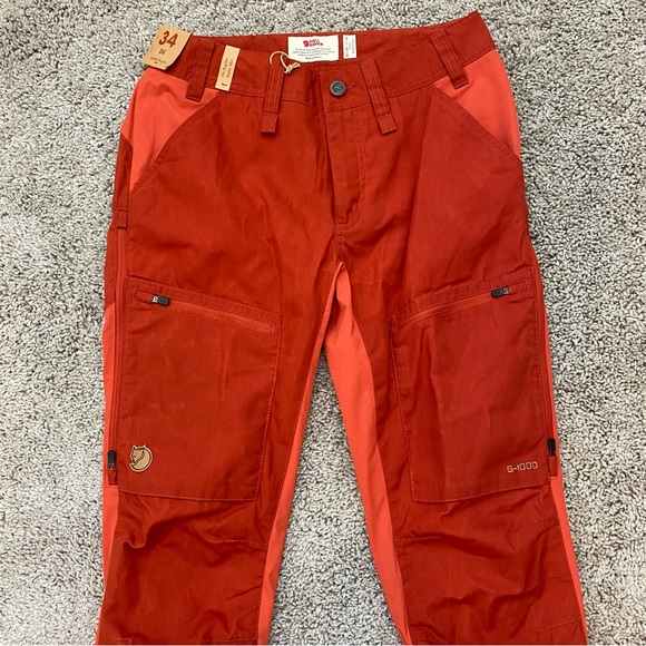 Fjallraven Women's Abisko Lite Trekking Trousers Red Size 26 - Picture 3 of 12